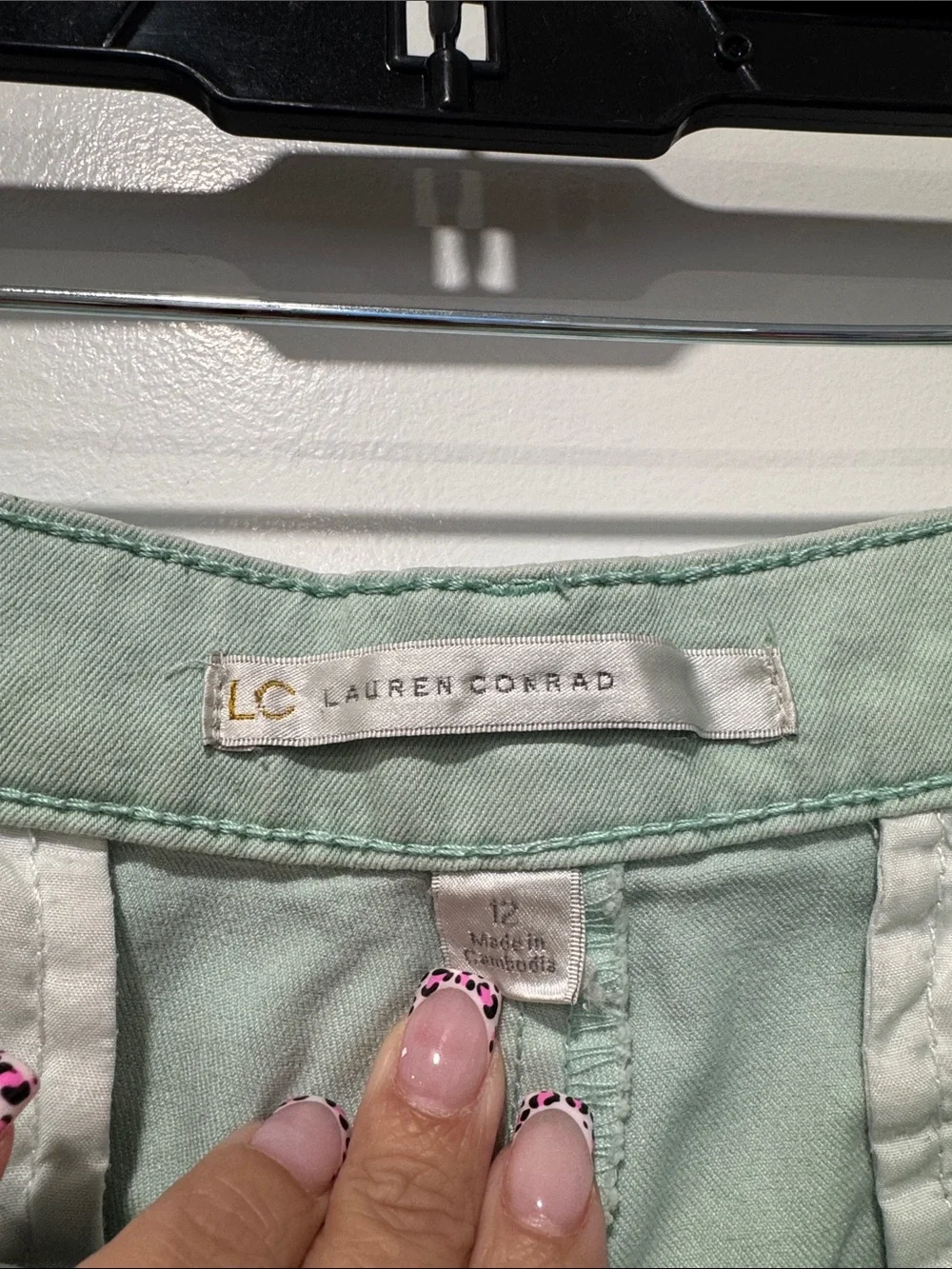 LC Lauren Conrad Mint Green Ombre Jean Shorts